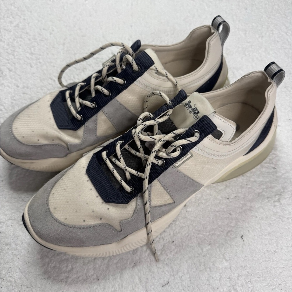 Coach Citysole Runner Sneaker‎ Mens 12 D Cream/Chalk Suede G4941 Shoes Designer